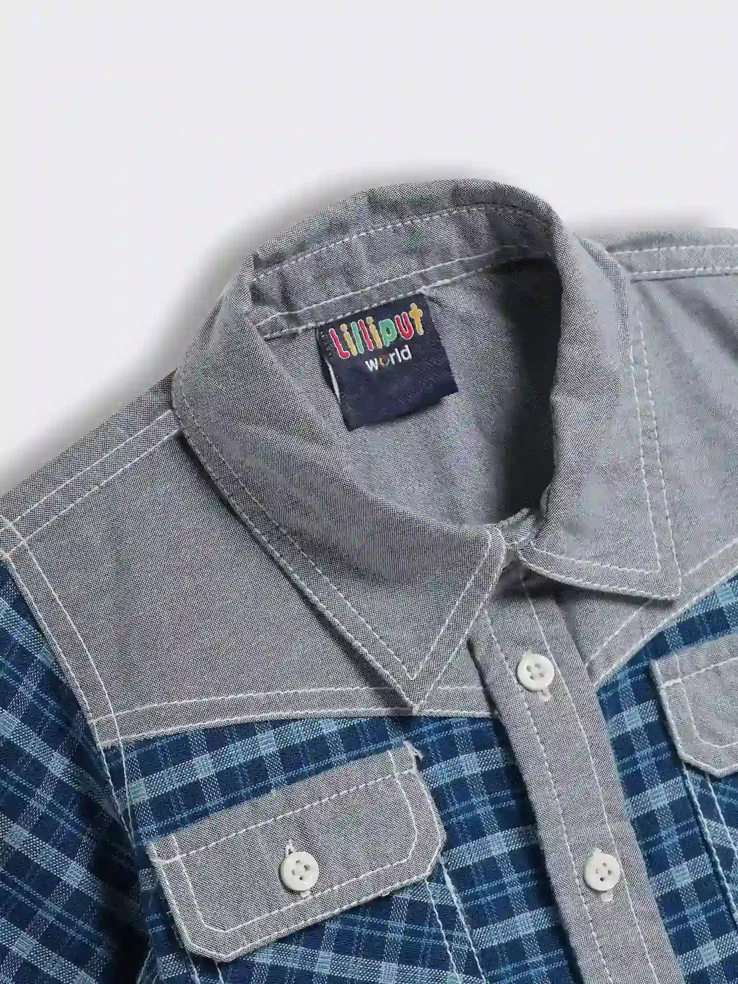 Toddler Boys Cotton Checked Half Sleeve Shirt with Pockets