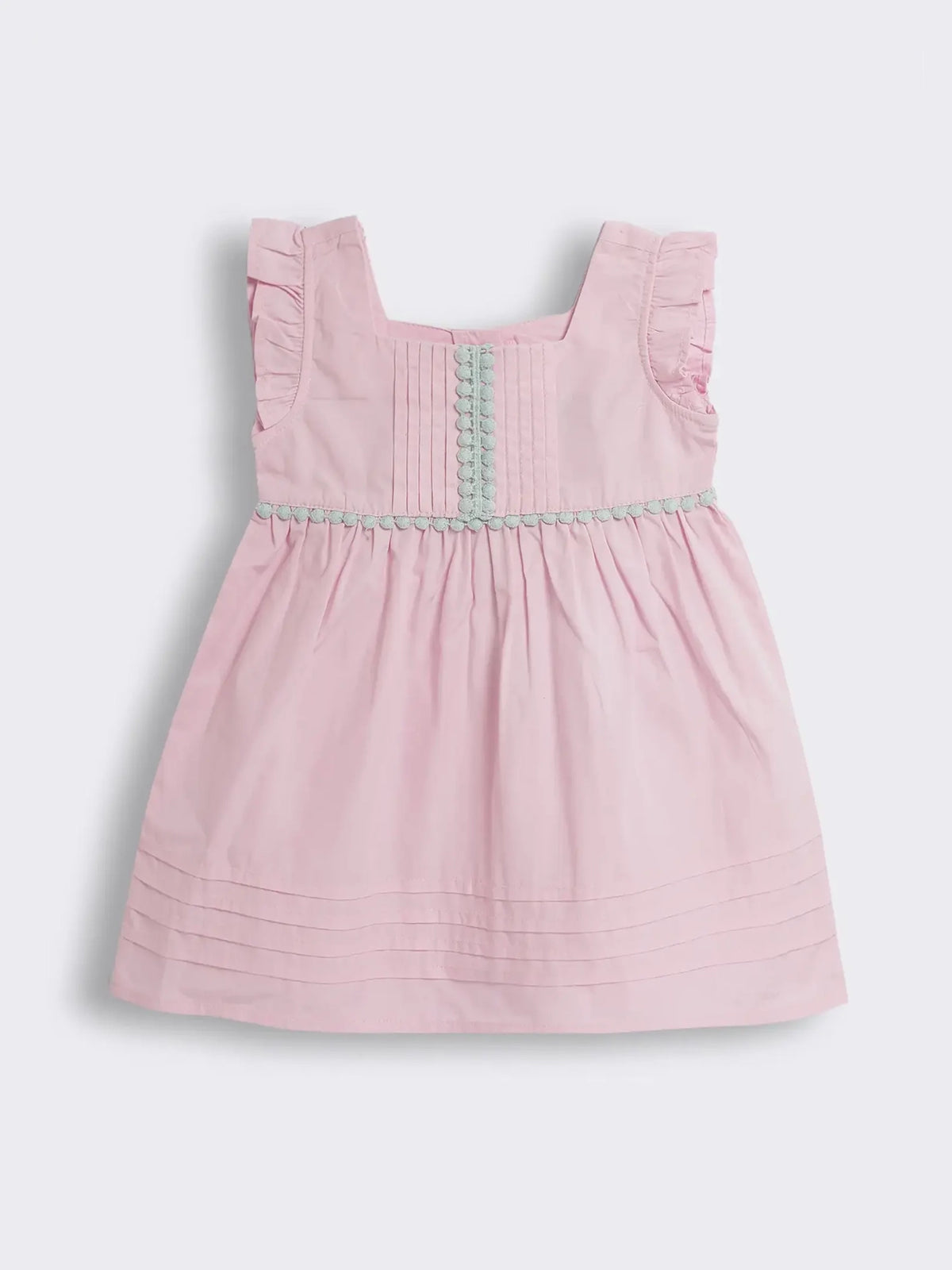 Toddler Girls Knee Length Cotton Dress with Pintucks