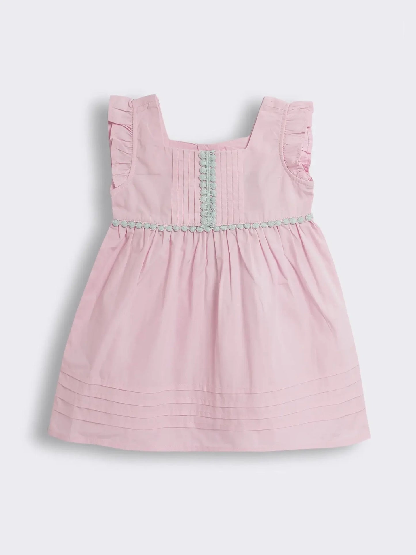 Toddler Girls Knee Length Cotton Dress with Pintucks
