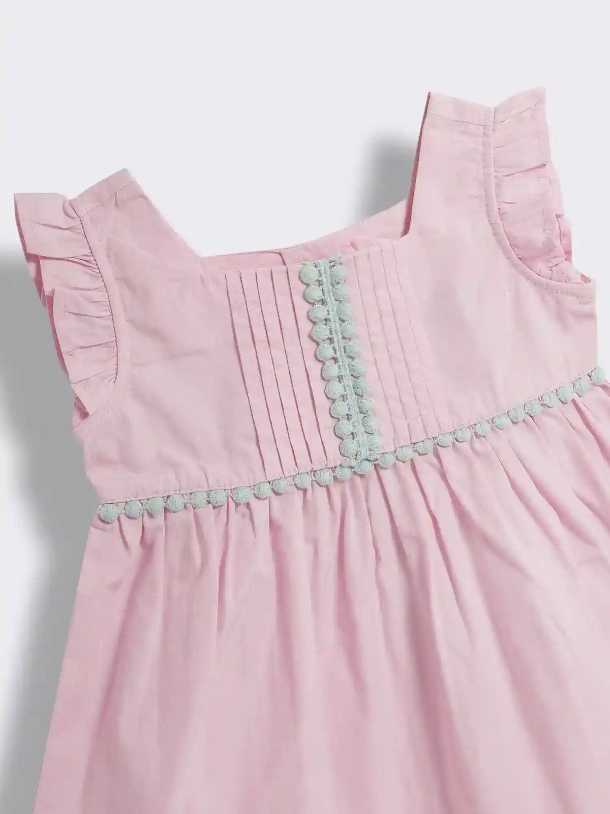 Toddler Girls Knee Length Cotton Dress with Pintucks