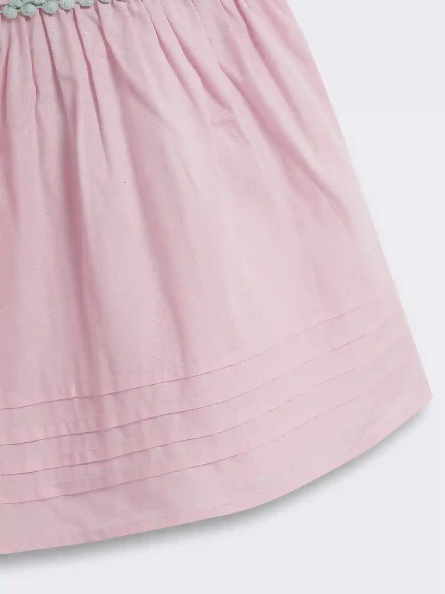 Toddler Girls Knee Length Cotton Dress with Pintucks