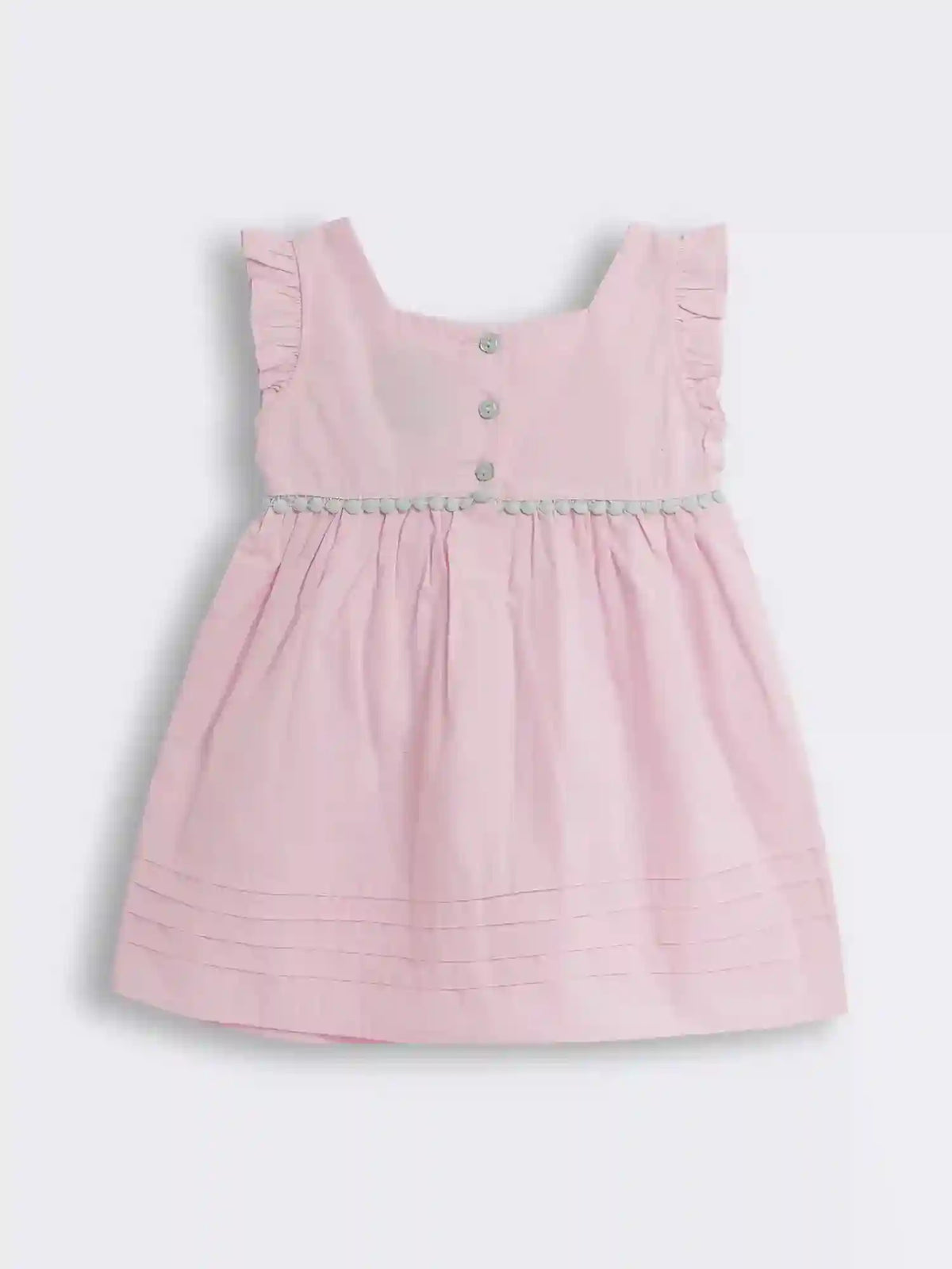 Toddler Girls Knee Length Cotton Dress with Pintucks