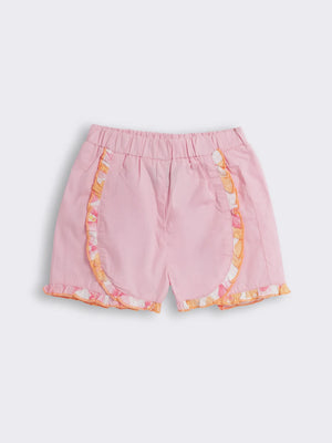 Toddler Girls Cotton Shorts with Frill Detail