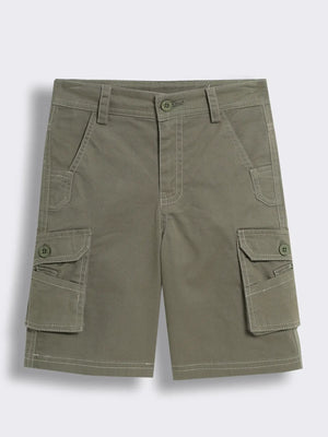 Boys Solid Cotton Bermuda Shorts