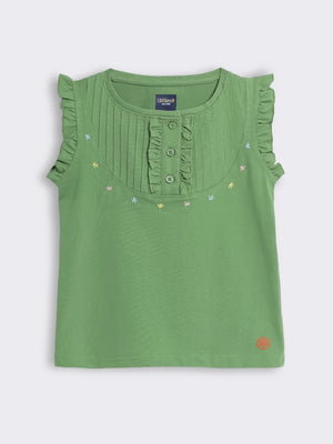 Toddler Girls Solid Top with Pintucks