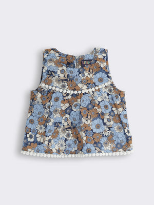 Toddler Girls Cotton Floral Print Top