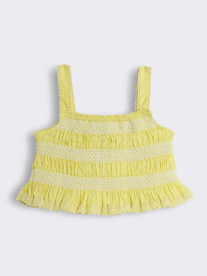 Girls Cotton Smocked Top