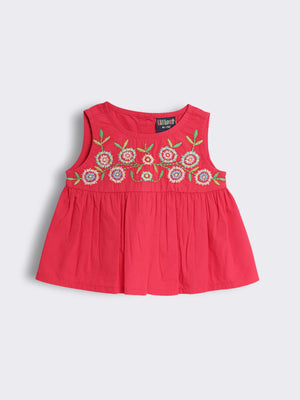 Toddler Girls Embroidered Cotton Top