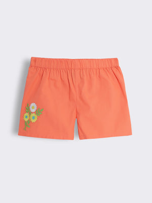 Toddler Girls Embroidered Cotton Shorts