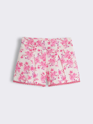 Toddler Girls Cotton Floral Print Shorts
