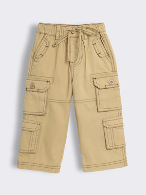Toddler Boys Elasticated Waistband Cotton Trousers with Pockets