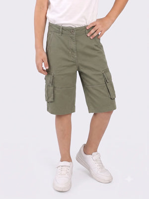 Boys Cotton Bermuda Shorts with Pocket Detailing