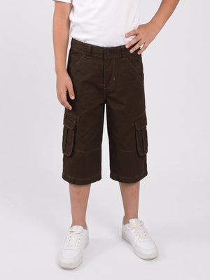 Boys Cotton Capri with Pockets and Contrast Stitching