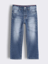 Boys Denim Jeans with Signature Contrast Stitch Detailing