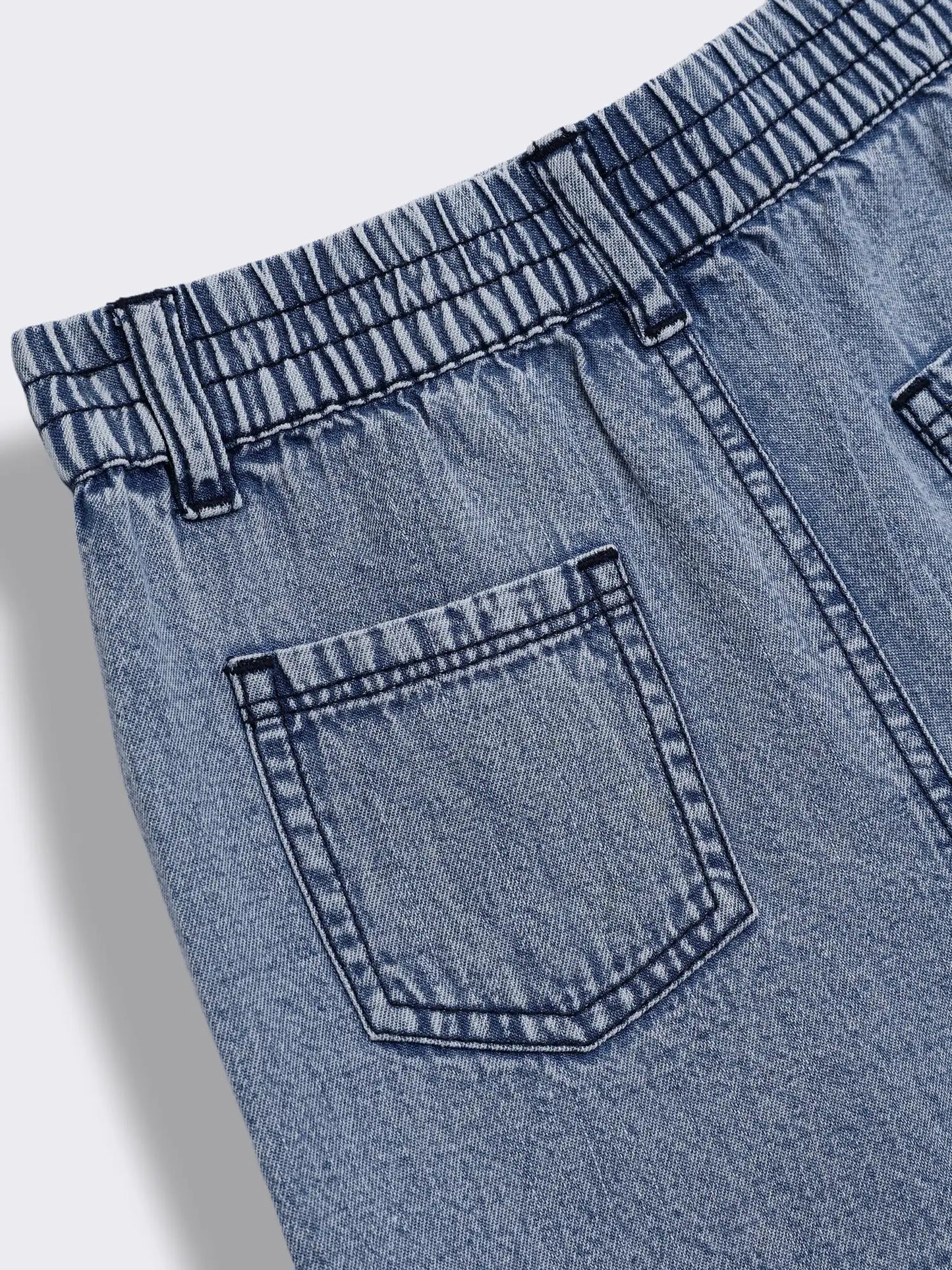 Girls Denim Cami Top and Ruffle Hem Shorts 2-Piece Outfit Set