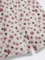 Girls Print Knit Playsuit with Smocking Detail