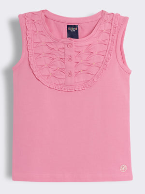 Girls Cotton Knit Sleeveless T-Shirt