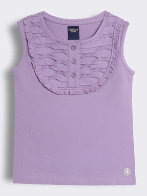 Girls Cotton Knit Sleeveless T-Shirt