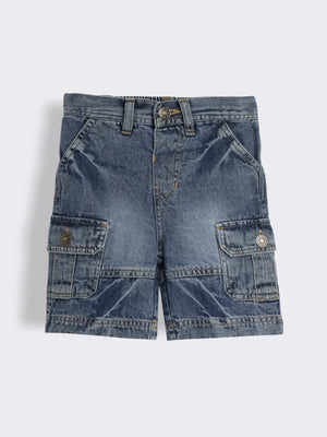Toddler Boys Denim Bermuda Shorts with Pocket Detailing