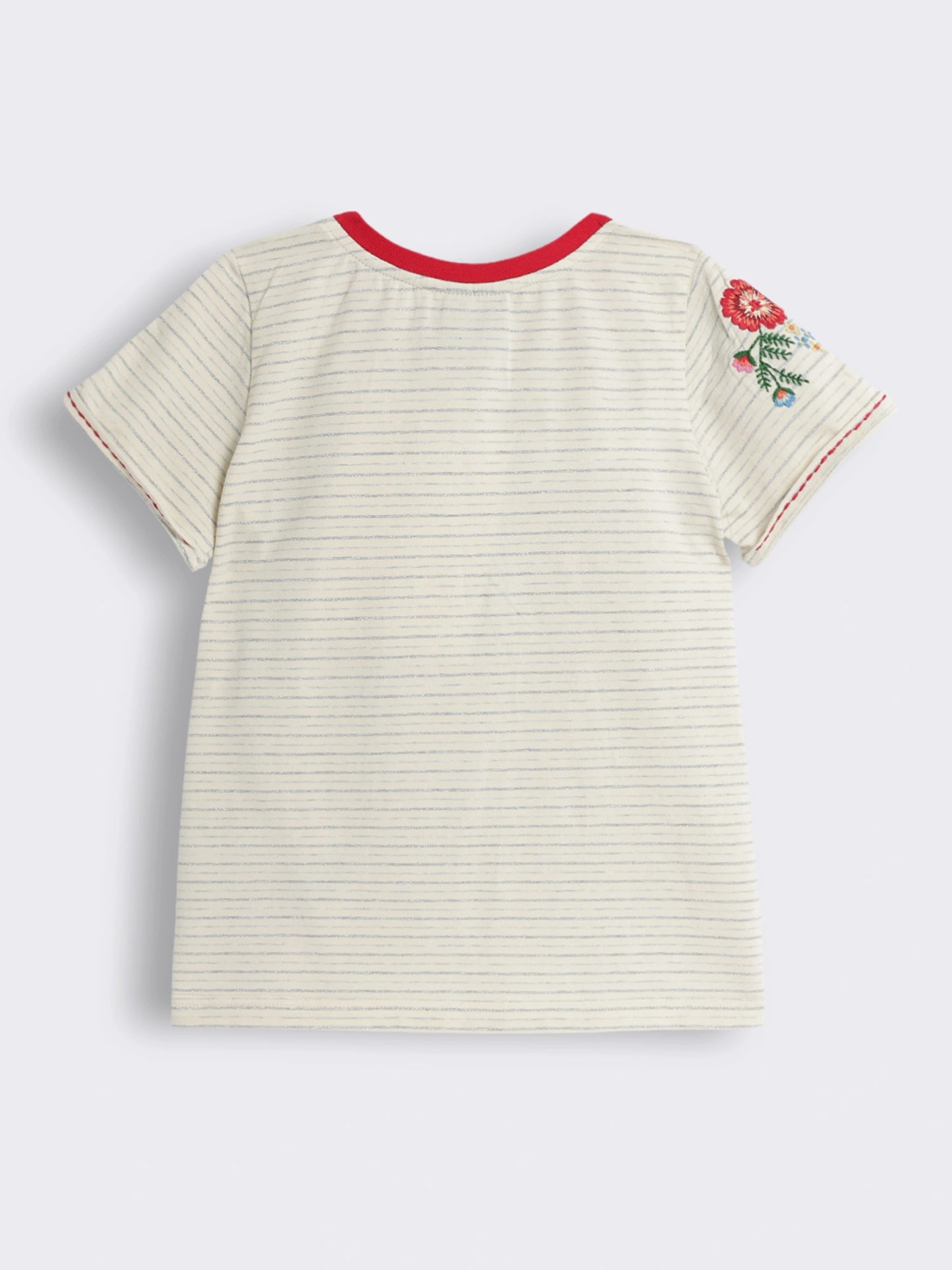 Girls Half Sleeve Striped T-Shirt with Cotton Skirts 2-Piece Outfit Set