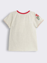 Girls Half Sleeve Striped T-Shirt with Cotton Skirts 2-Piece Outfit Set
