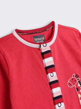 Baby Boys Embroidered Knit Top with Striped Footed Pants and Cap 3-Piece Outfit Set