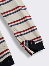 Baby Boys Rocket Embroidered Striped Dungaree With Full Sleeve T- Shirt 2-Piece Outfit Set