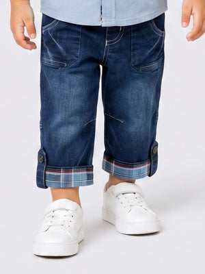 Toddler Boys Straight Fit Roll Up Denim Jeans
