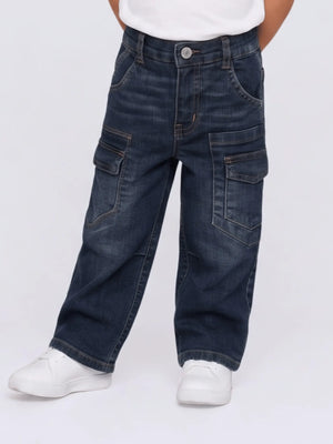 Toddler Boys Cargo Fit Jeans with Pocket Detailing