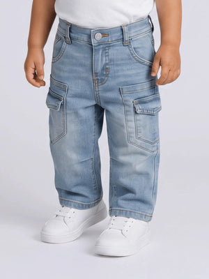 Toddler Boys Cargo Fit Jeans with Pocket Detailing