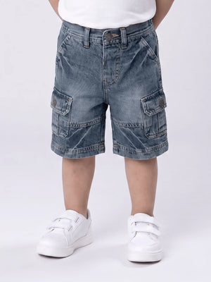 Toddler Boys Denim Bermuda Shorts with Pocket Detailing