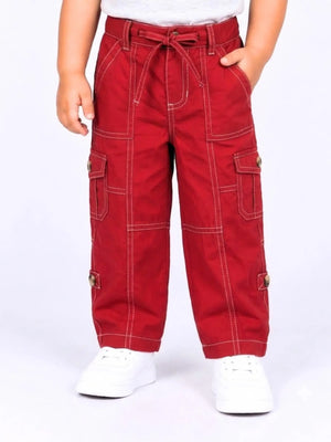 Toddler Boys Cargo Pants with Stitching Details