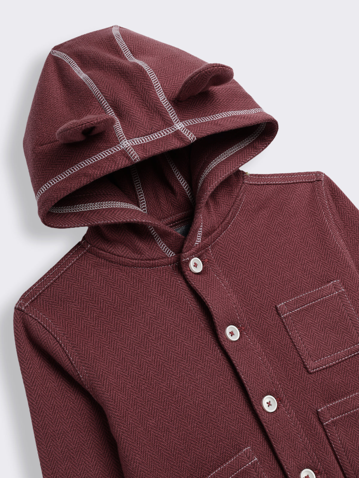 Baby Boys Herringbone Knit Hooded Jacket and Wide Leg Pants 2-Piece Outfit Set