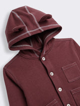 Baby Boys Herringbone Knit Hooded Jacket and Wide Leg Pants 2-Piece Outfit Set