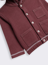 Baby Boys Herringbone Knit Hooded Jacket and Wide Leg Pants 2-Piece Outfit Set