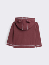 Baby Boys Herringbone Knit Hooded Jacket and Wide Leg Pants 2-Piece Outfit Set
