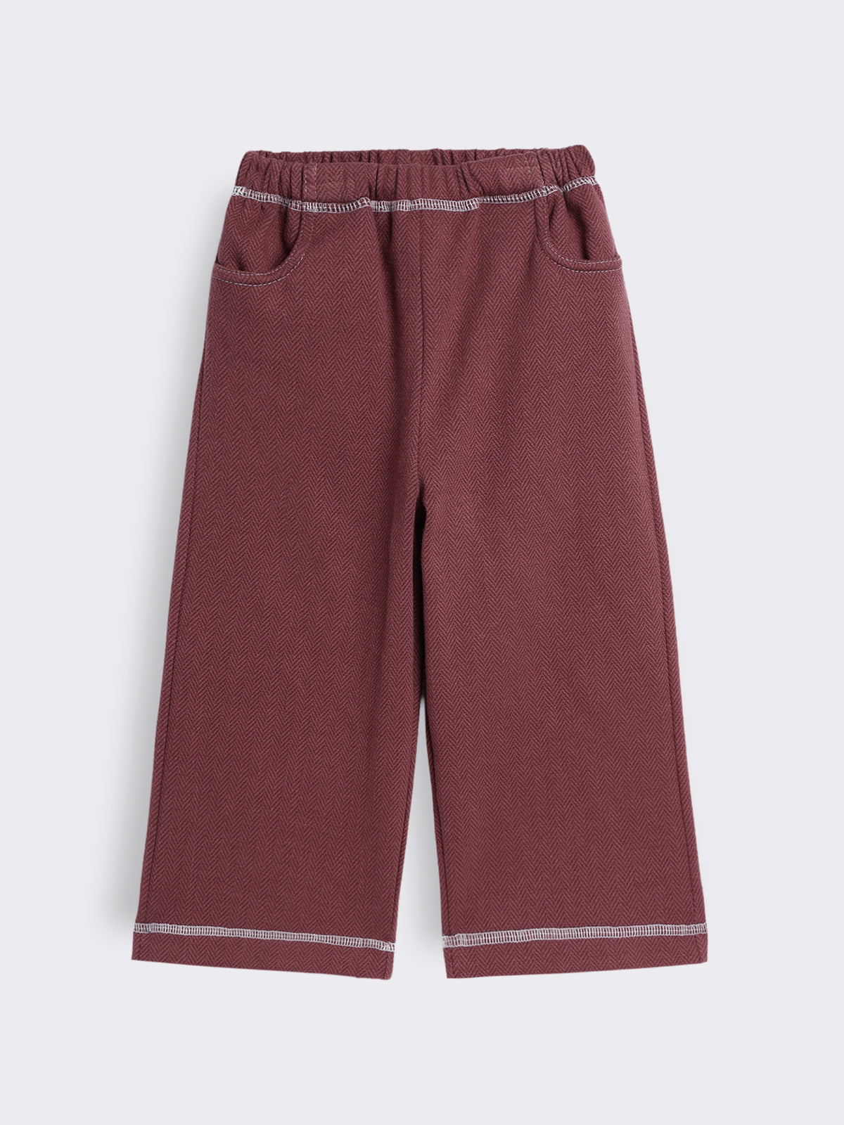 Baby Boys Herringbone Knit Hooded Jacket and Wide Leg Pants 2-Piece Outfit Set