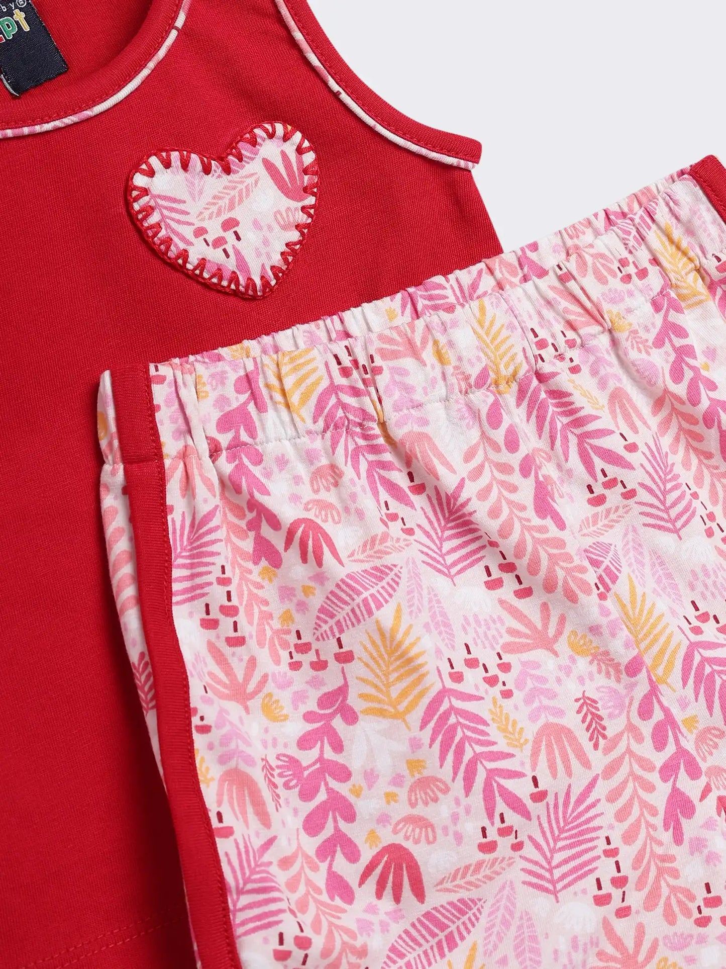 Toddler Girls Cotton Nightwear Set Sleeveless Top with Printed Shorts