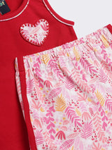 Toddler Girls Cotton Nightwear Set Sleeveless Top with Printed Shorts