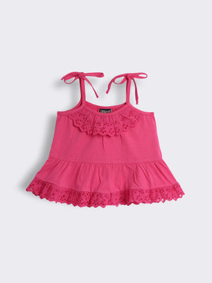Toddler Girls Cotton Lace Detailing Top