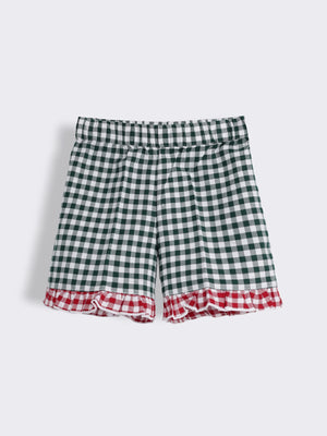 Toddler Girls Checked Cotton Shorts