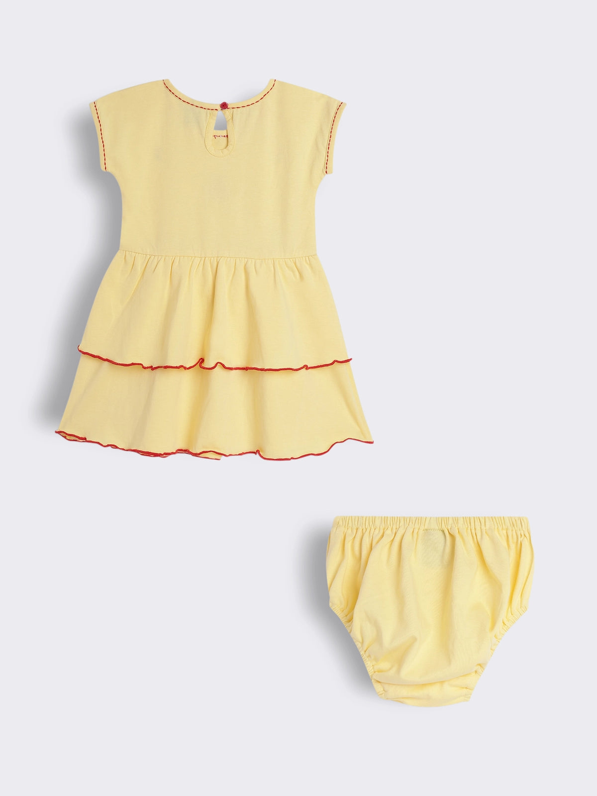 Baby Girls Embroidered Cotton Embroidered Dress with Bloomer