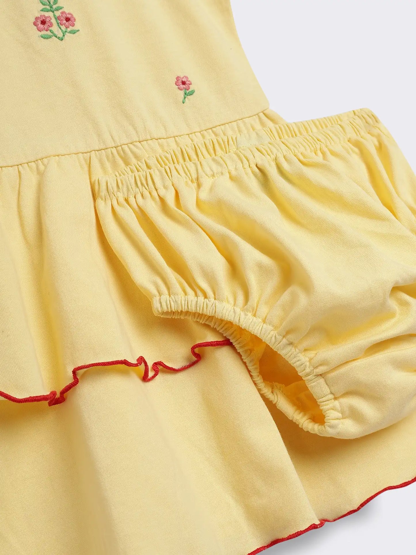 Baby Girls Embroidered Cotton Embroidered Dress with Bloomer