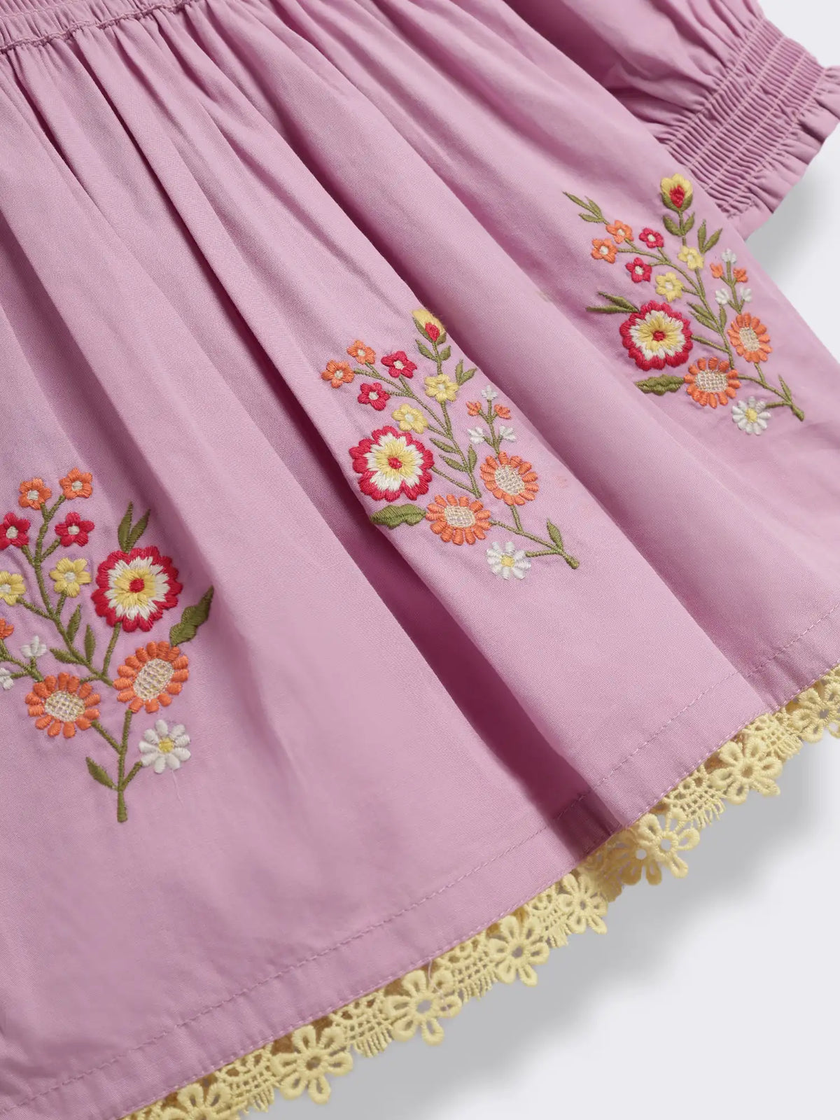 Toddler Girls Floral Embroidered Smocked Dress
