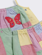 Toddler Girls Cotton Patchwork Top and Shorts with Embroidery