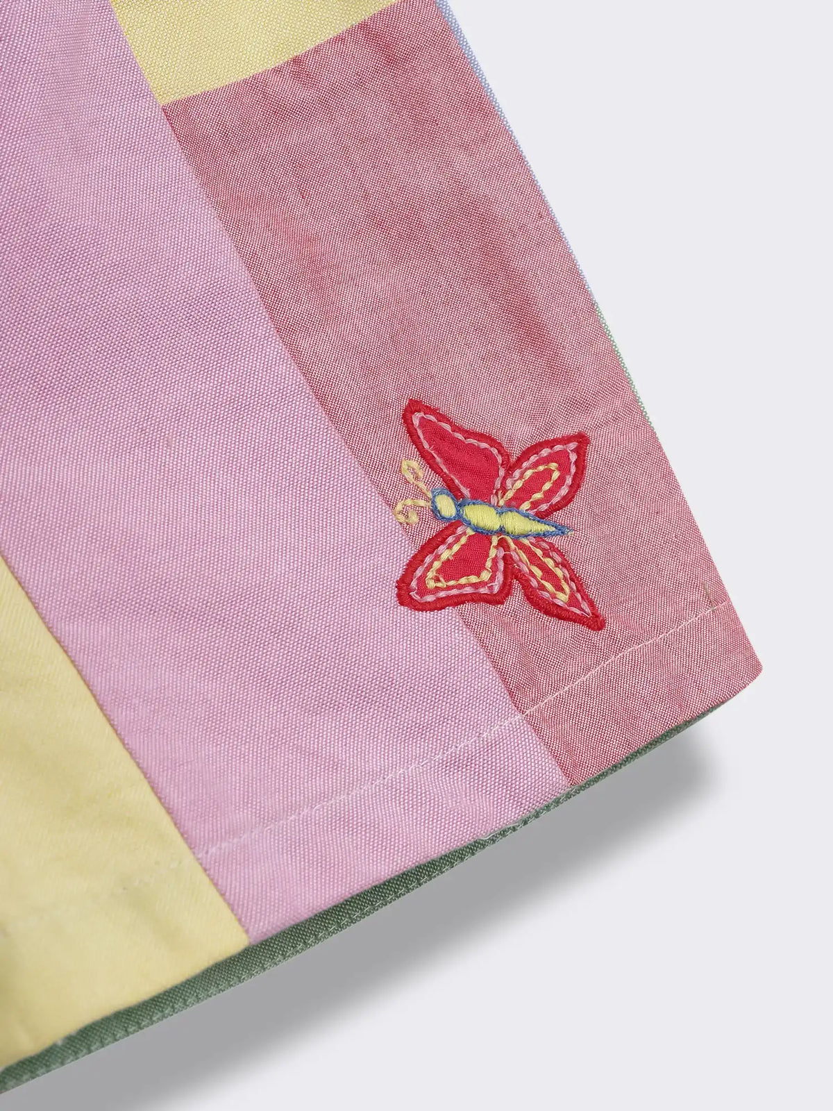 Toddler Girls Cotton Patchwork Top and Shorts with Embroidery