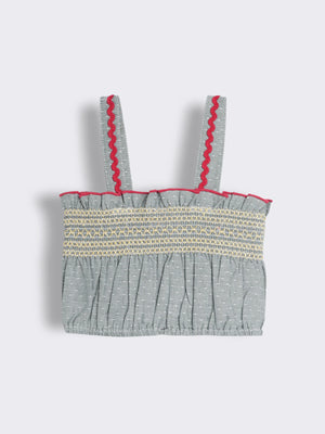 Toddler Girls Smocked Crop Top