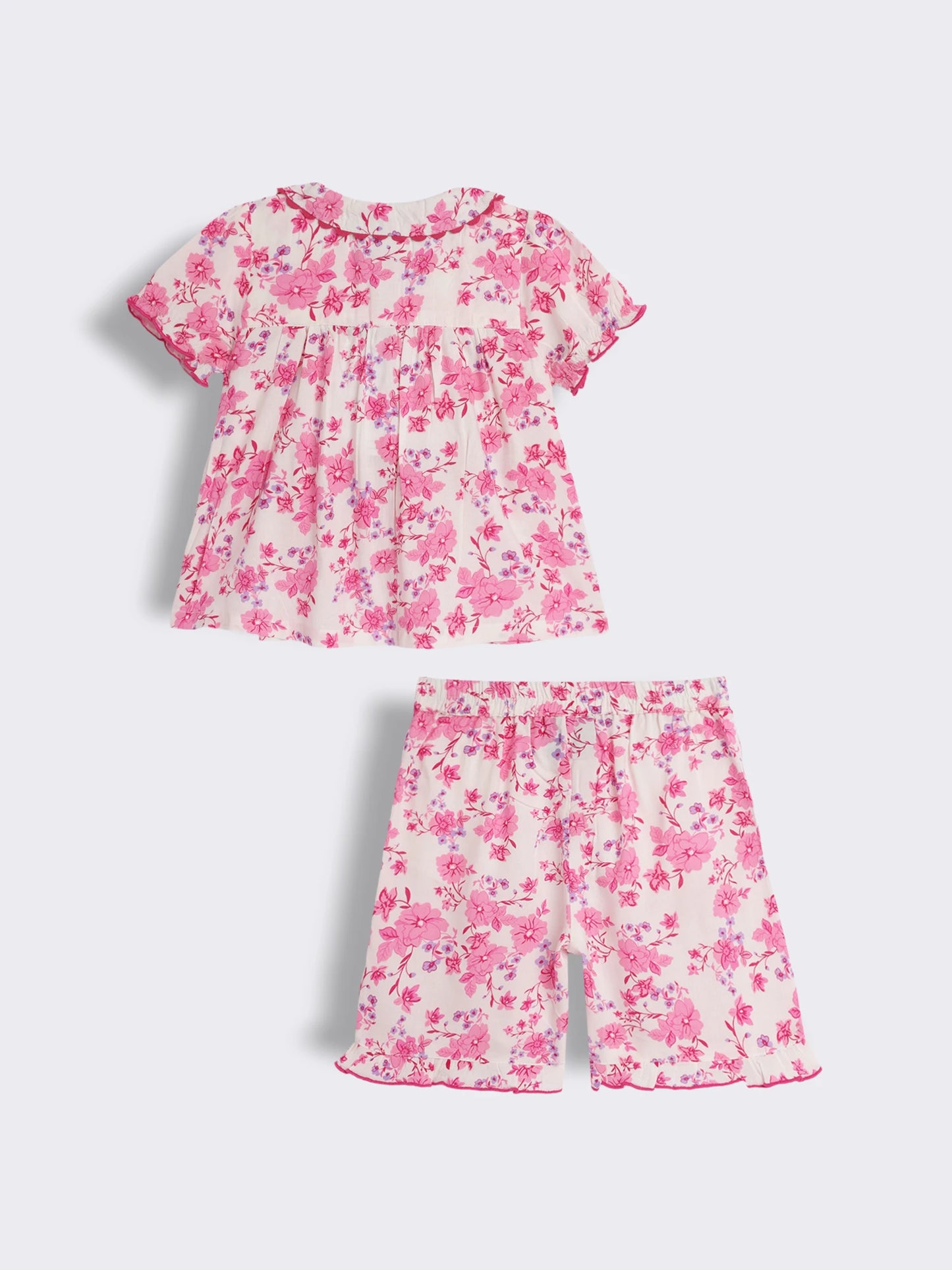 Toddler Girls Printed Cotton Nightwear Set with Shorts