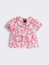 Toddler Girls Printed Cotton Nightwear Set with Shorts
