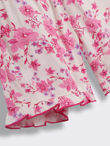 Toddler Girls Printed Cotton Nightwear Set with Shorts